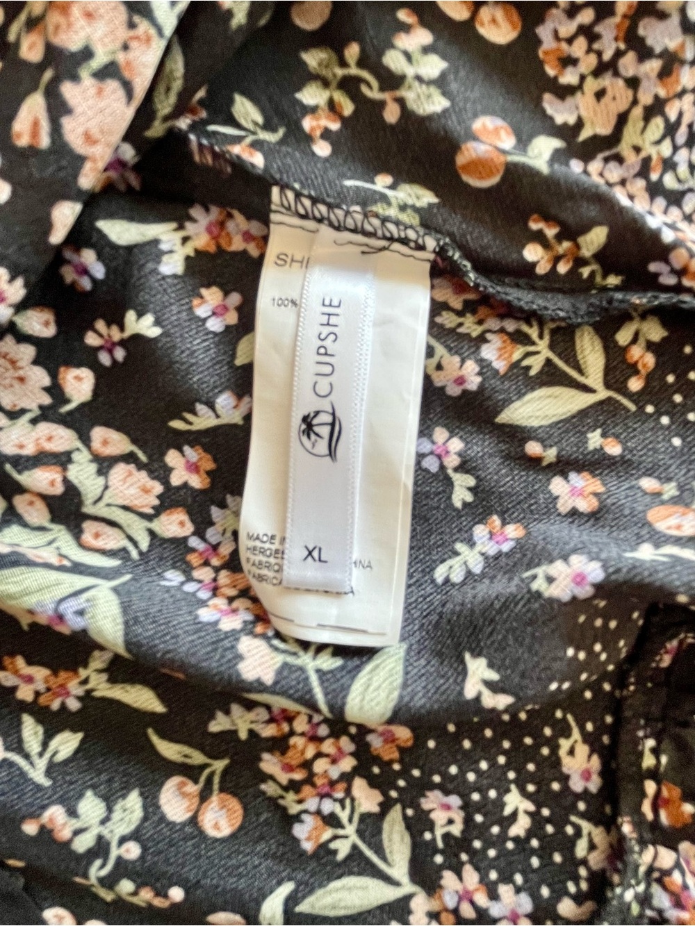 Cupshe Boho Black Floral Lace Trim Dress • Cottagecore Prairie Style US XL- NWOT - Picture 14 of 16